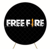 Thrilling Free Fire Round Backdrop For Gamers Party Celebration