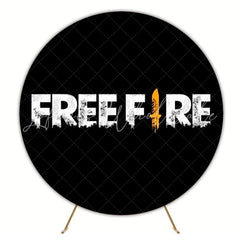 Thrilling Free Fire Round Backdrop For Gamers Party Celebration