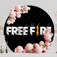 Thrilling Free Fire Round Backdrop For Gamers Party Celebration