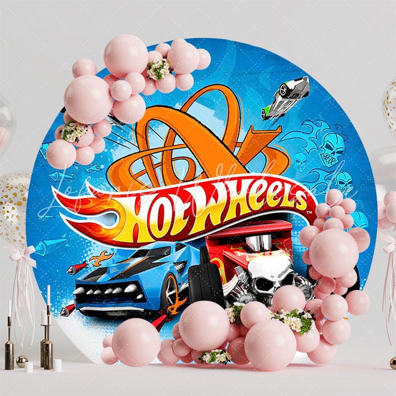 Thrilling Hot Wheels Round Backdrop For Racing Party Theme
