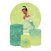 Tiana Princess Themed Round Backdrop and Cylinder Kit