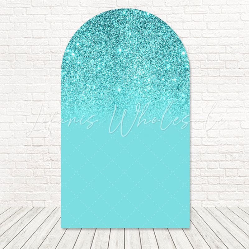 Tiffany Green Glitter Arch Backdrop for Soft and Glamorous Event Themes
