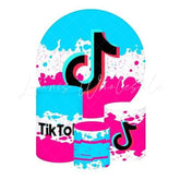 TikTok Themed Round Backdrop and Cylinders Kit for Events