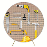 Tools Round Backdrop for Industrial Theme Celebration
