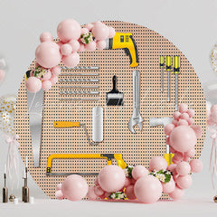 Tools Round Backdrop for Industrial Theme Celebration