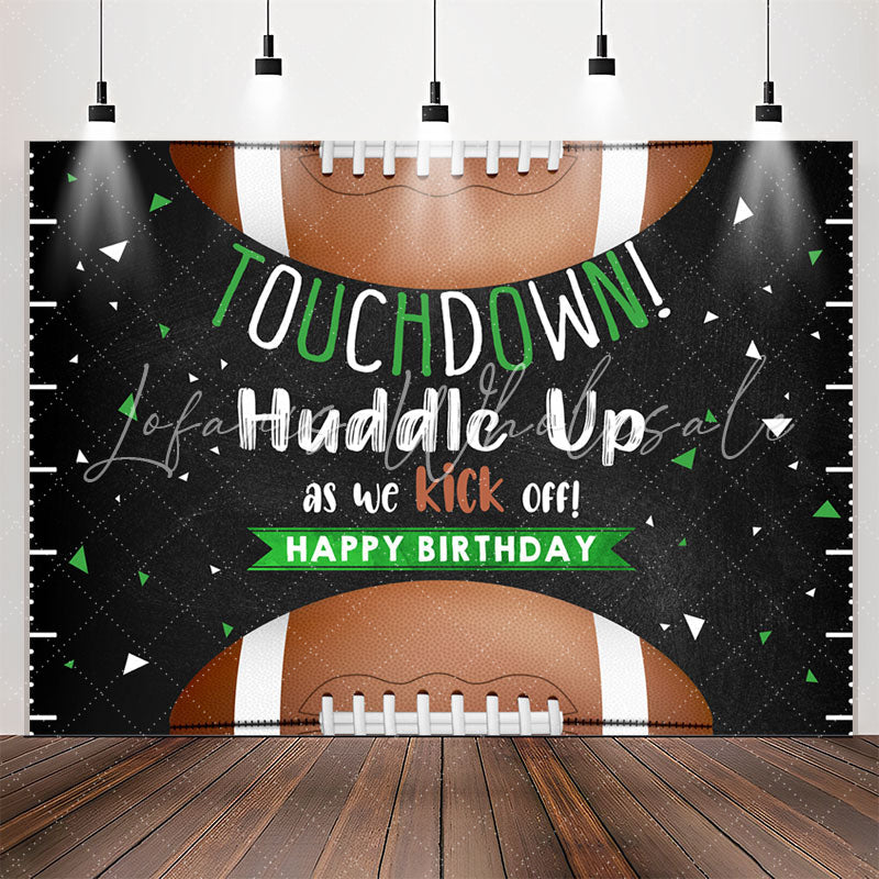Lofaris Touch Down Rugby Black Birthday Backdrop For Boys