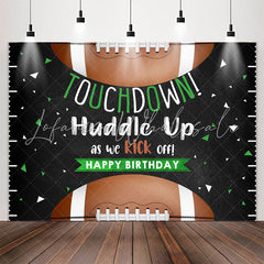 Lofaris Touch Down Rugby Black Birthday Backdrop For Boys