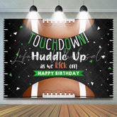 Lofaris Touch Down Rugby Black Birthday Backdrop For Boys