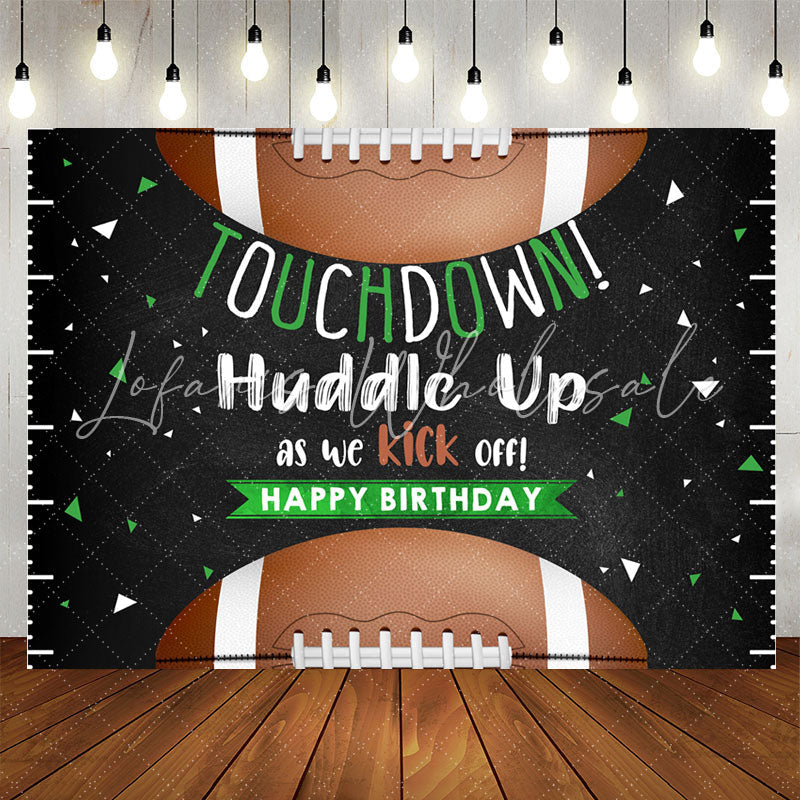Lofaris Touch Down Rugby Black Birthday Backdrop For Boys