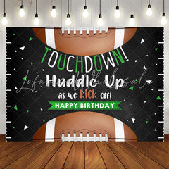 Lofaris Touch Down Rugby Black Birthday Backdrop For Boys