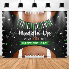 Lofaris Touch Down Rugby Black Birthday Backdrop For Boys
