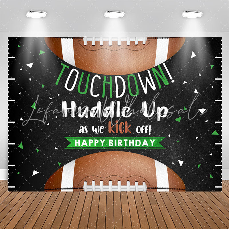 Lofaris Touch Down Rugby Black Birthday Backdrop For Boys