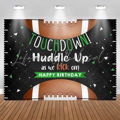 Lofaris Touch Down Rugby Black Birthday Backdrop For Boys