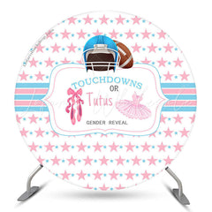 Lofaris Touchdowns Or Tutus Gender Reveal Round Backdrop