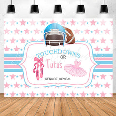 Lofaris Touchdown Or Tutu Blue Pink Gender Reveal Backdrop