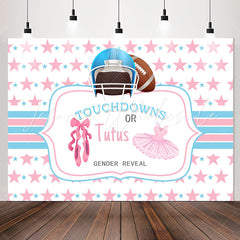 Lofaris Touchdown Or Tutu Blue Pink Gender Reveal Backdrop