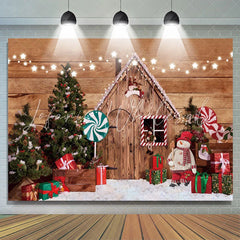 Lofaris Toy Doll Gifts Wood Door And Window Chrismas Backdrop