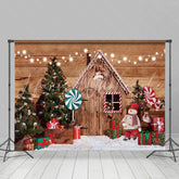 Lofaris Toy Doll Gifts Wood Door And Window Chrismas Backdrop