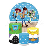 Toy Story Themed Round Backdrop and Cylinder Cover Kit for Parties