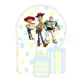 Toy Story Themed Round Backdrop and Cylinders Kit for Kids Parties