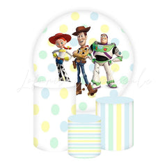 Toy Story Themed Round Backdrop and Cylinders Kit for Kids Parties