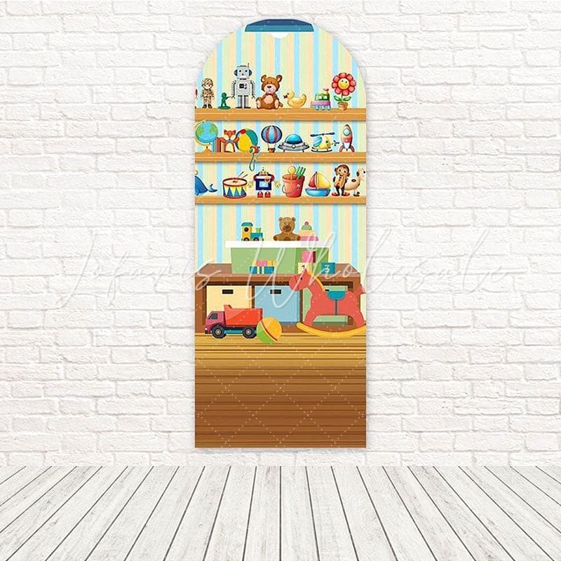 Toys Shelf Colorful Fun Collection Arch Backdrop For Child Celebration