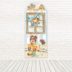 Toys Stripe Bright Playful Pattern Arch Backdrop For Fun Birthday Day