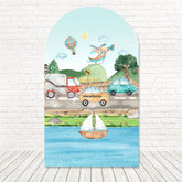 Transport Cars Road Fun Arch Backdrop For Vehicle Themed Party