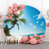 Lofaris Tree Sunlight Hawaii Beach Round Birthday Backdrop