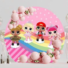 Trendy Lol Round Backdrop For Stylish Kids Celebration Theme