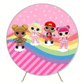 Trendy Lol Round Backdrop For Stylish Kids Celebration Theme