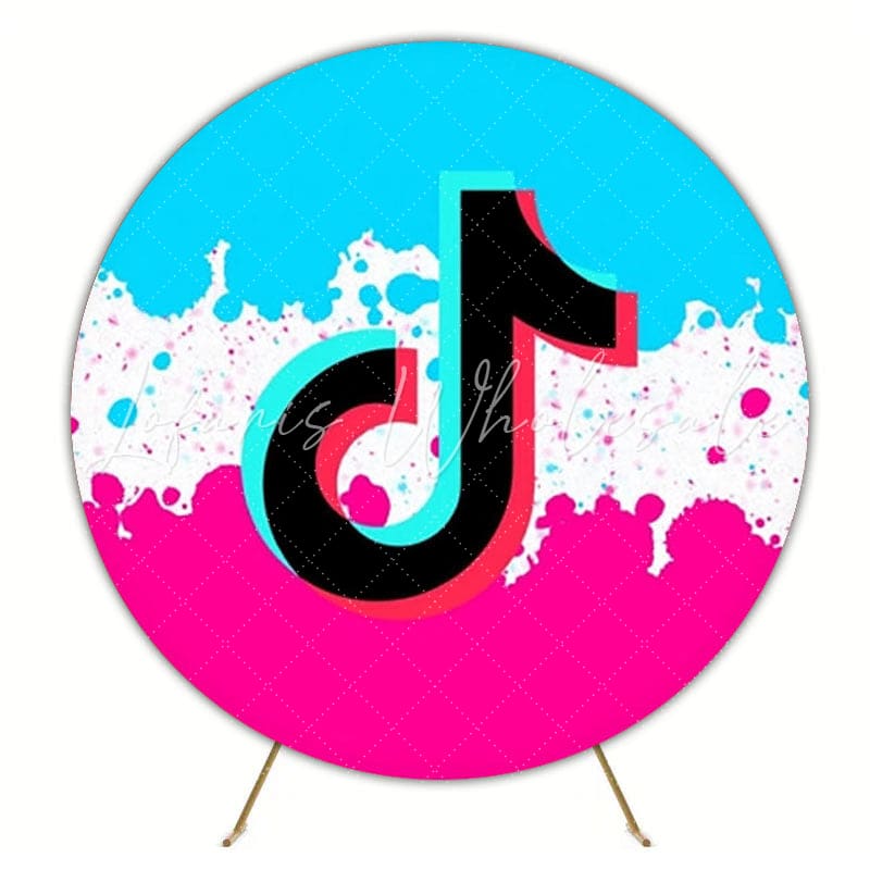 Trendy Tiktok Round Backdrop For Social Media Party Decor