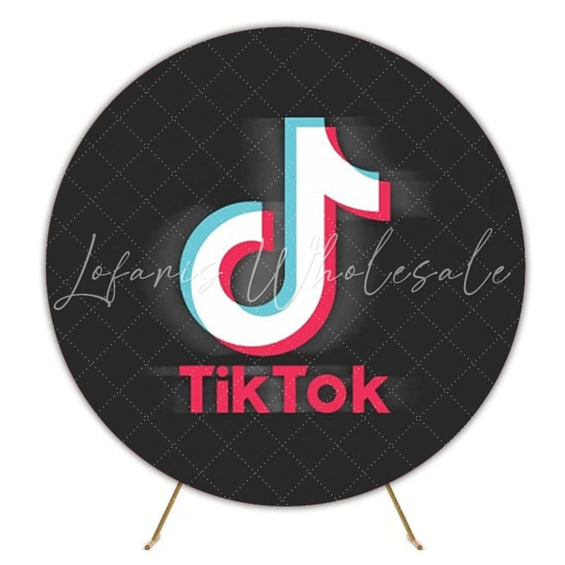 Trendy Tiktok Round Backdrop For Social Media Party Theme