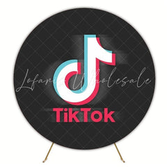 Trendy Tiktok Round Backdrop For Social Media Party Theme