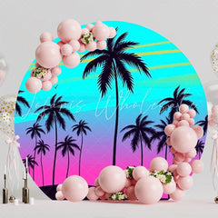 Tropical Beach Paradise Round Backdrop For Summer Party Theme