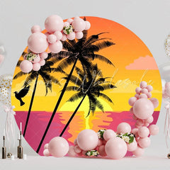 Tropical Beach Round Backdrop For Relaxing Party Atmosphere