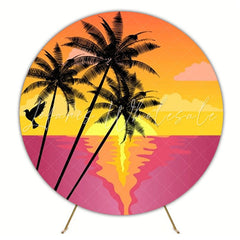 Tropical Beach Round Backdrop For Relaxing Party Atmosphere