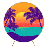 Tropical Beach Theme Round Backdrop For Summer Party Decor