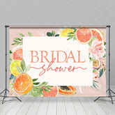 Lofaris Tropical Citrus Lemon Floral Bridal Shower Backdrop