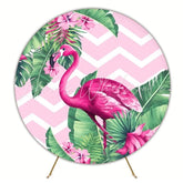 Tropical Flamingo Paradise Round Backdrop For Summer Events
