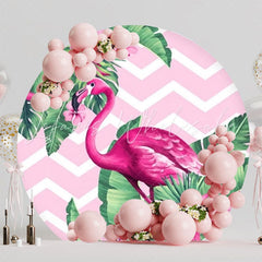 Tropical Flamingo Paradise Round Backdrop For Summer Events