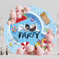 Tropical Fun Pool Party Round Backdrop for Celebration