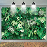 Tropical Hawaiian Jungle Safari Plants Leaves Photo Backdrop For Wedding
