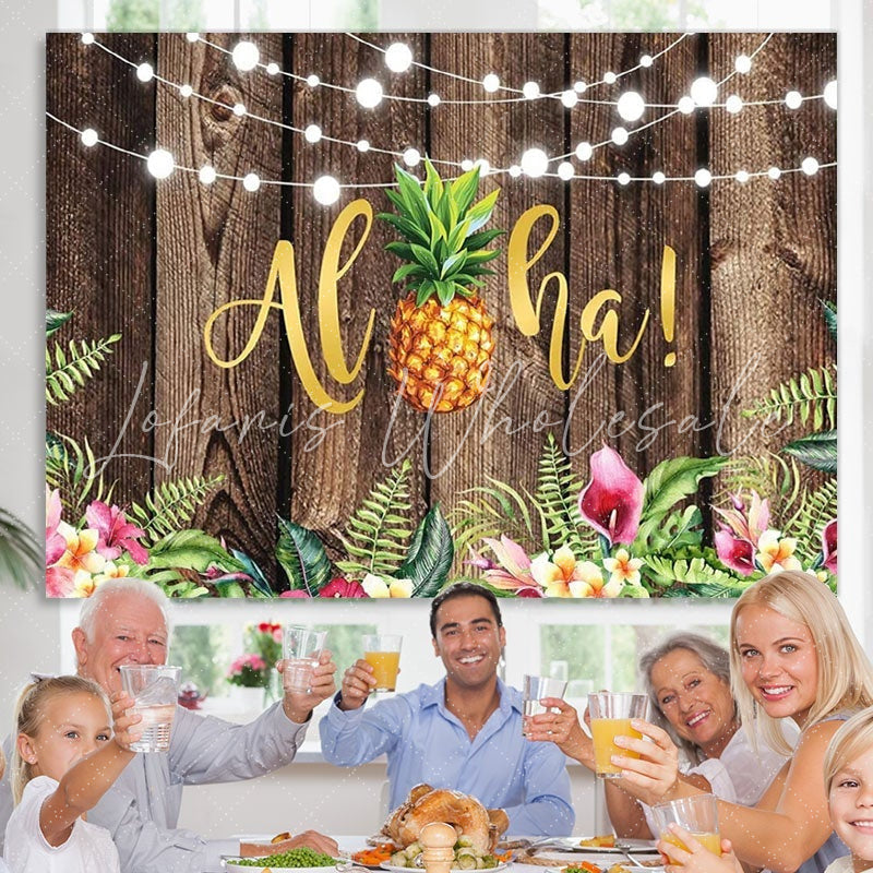 Lofaris Tropical Hawaiian Luau summer Backdrop for Party Decor