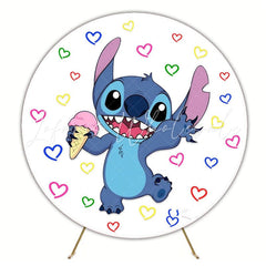 Tropical Lilo Stitch Round Backdrop For Island Adventure Party