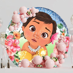 Tropical Moana Kids Party Round Backdrop For Island Adventure