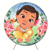 Tropical Moana Kids Party Round Backdrop For Island Adventure