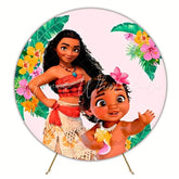 Tropical Moana Round Backdrop For Island Adventure Party Theme