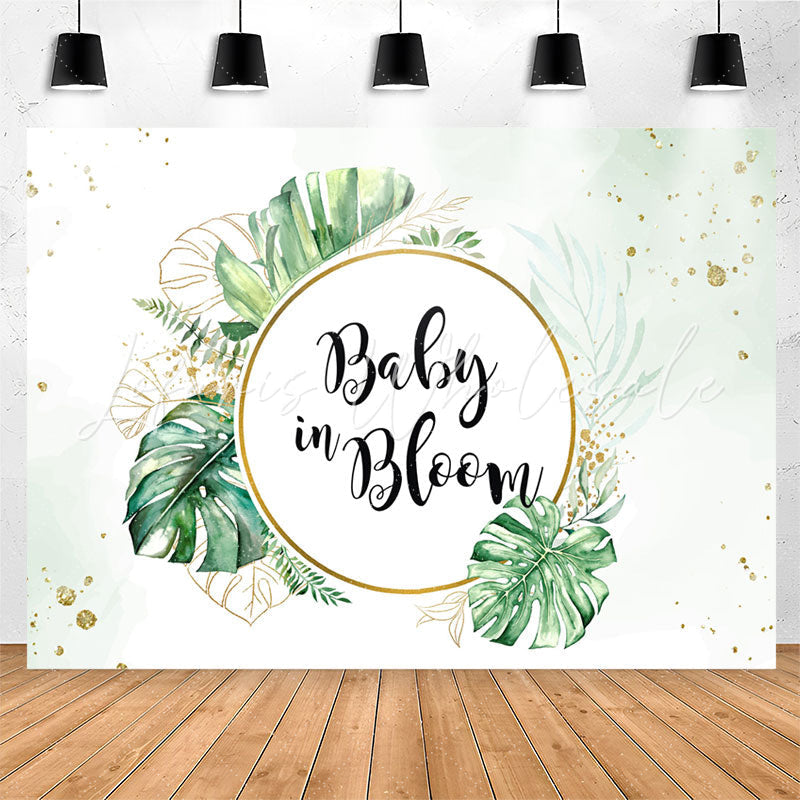 Lofaris Tropical Monstera Greenery Baby Shower Backdrop