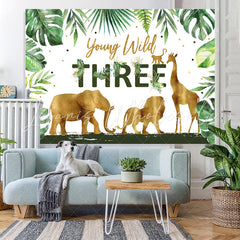 Lofaris Tropical Rainforest Young Wild 3rd Birthday Backdrop
